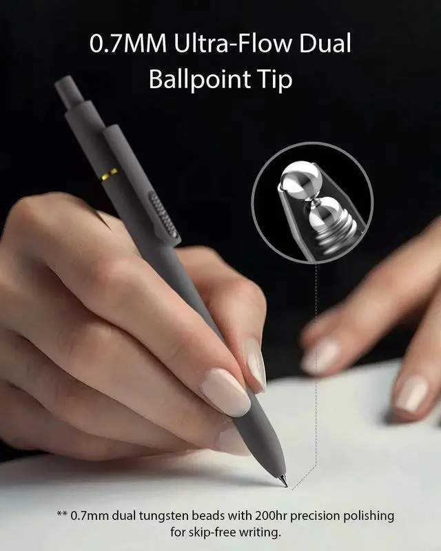 Alt view image 3 of 7 - 8 Pcs Gel Ink Pens, 0.7mm Fine Point for Smooth Writing Journaling Aesthetic Pens, Black Quick-Dry Long Lasting Fidge Pens, Cute School Office Supplies Gifts for Women Morandi Black Ink
