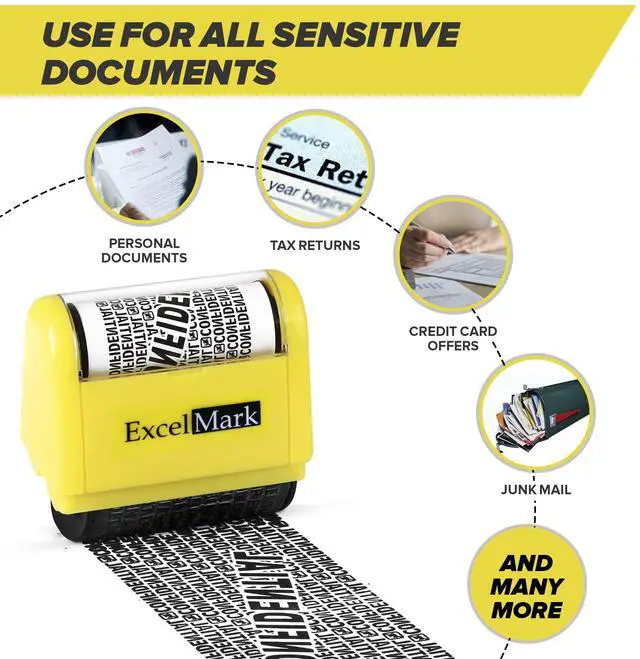 Alt view image 5 of 7 - Rolling Identity Theft Guard Stamp (ID Theft Stamp with Refill Ink)