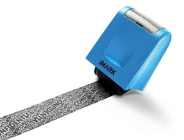 Alt view image 2 of 7 - Identity Theft Protection Roller Stamp, Privacy Confidential and Address Blocker, Self-Inking ID Theft Prevention Security Stamp (Light Blue)
