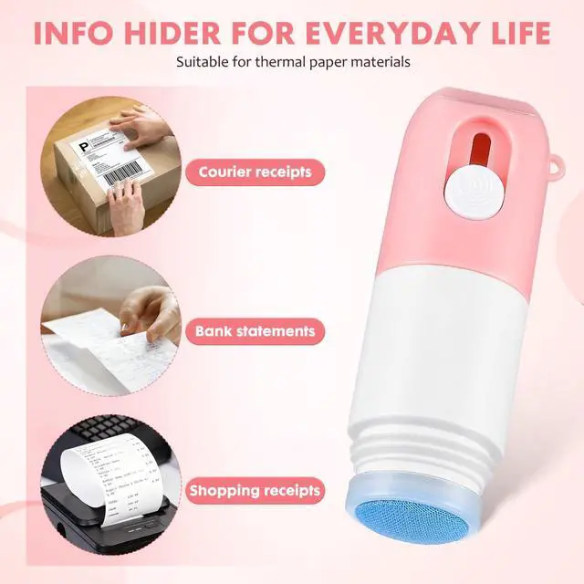 Alt view image 5 of 7 - Thermal Paper Eraser & Identity Protection Roller Stamp for Mail | Water-Based 2-in-1 Privacy Tool for Shipping Labels, Receipts, Dorm Mail, Apartments, Home Offices and Everyday Packages