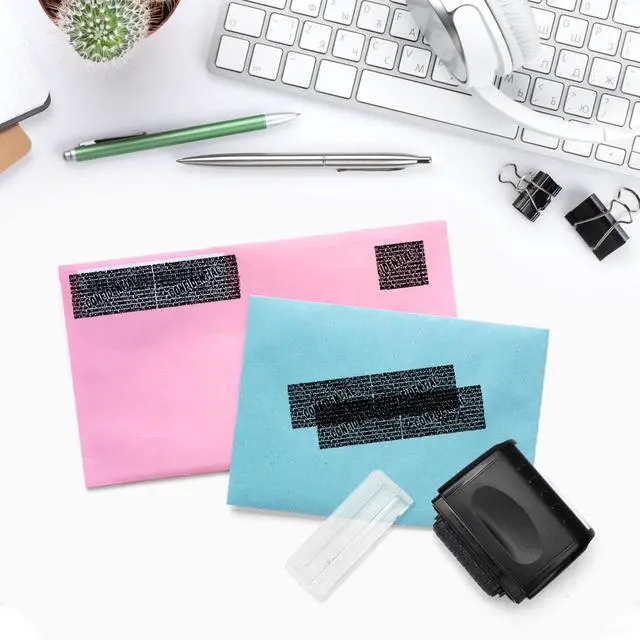 Alt view image 3 of 7 - Identity Theft Protection Roller Stamp, 1 Refill Ink - Confidential Roller Stamp for Identity Protection & Security Stamps- Blocking Out Privacy Information and Guard Your Address and ID