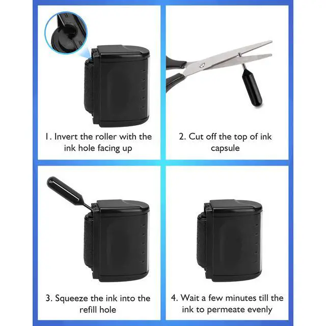 Alt view image 6 of 7 - Identity Theft Protection Roller Stamp, 1 Refill Ink - Confidential Roller Stamp for Identity Protection & Security Stamps- Blocking Out Privacy Information and Guard Your Address and ID