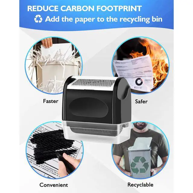 Alt view image 4 of 7 - Identity Theft Protection Roller Stamp, 1 Refill Ink - Confidential Roller Stamp for Identity Protection & Security Stamps- Blocking Out Privacy Information and Guard Your Address and ID