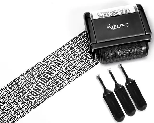 Alt view image 4 of 6 - ID Protector Ink Roller - Identity Theft Protection Roller Stamp Set (Black, Stamp+3 Refills)