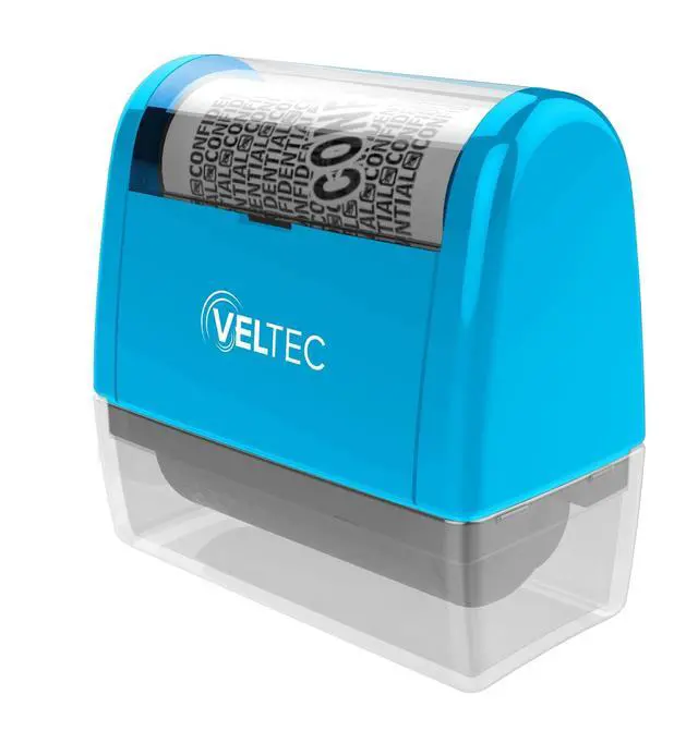 Alt view image 6 of 7 - ID Protector Ink Roller - Identity Theft Protection Roller Stamp Set (Blue, Stamp+3 Refills)