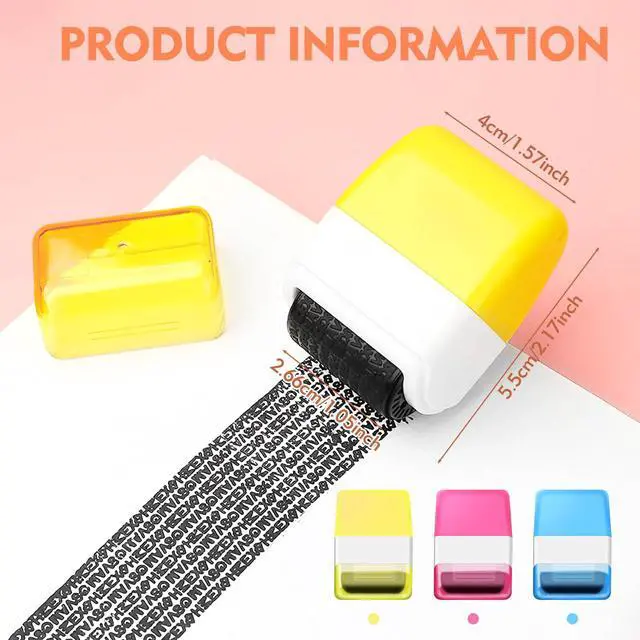 Alt view image 2 of 7 - 3PCS Confidential Stamp - Identity Theft Protection Roller Stamp Guard Your Id Address Blocker Privacy Ink Roller for Mail Address Blackout