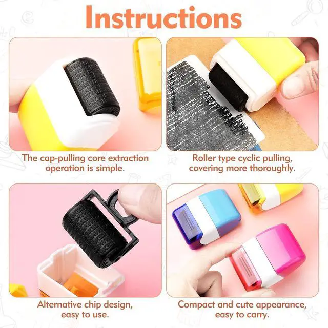 Alt view image 3 of 7 - 3PCS Confidential Stamp - Identity Theft Protection Roller Stamp Guard Your Id Address Blocker Privacy Ink Roller for Mail Address Blackout