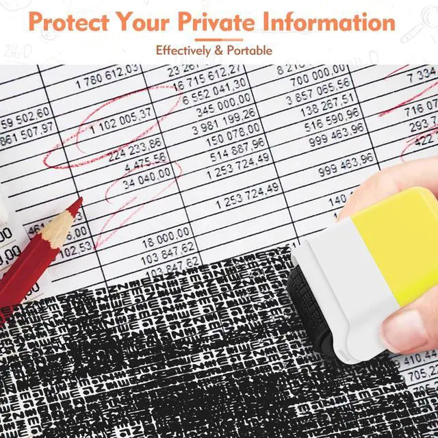 Alt view image 6 of 7 - 3PCS Confidential Stamp - Identity Theft Protection Roller Stamp Guard Your Id Address Blocker Privacy Ink Roller for Mail Address Blackout
