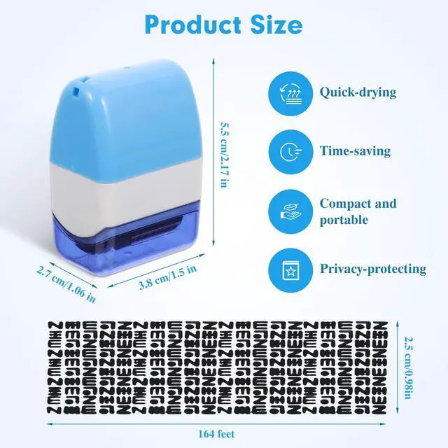 Alt view image 2 of 7 - 2 Pack Identity Theft Protection Roller Stamp, Stamps for Mailing | Protect Your ID Theft Protection Roller Stamp for Mail Address ID Blackout Privacy & Security(Blue and Pink)