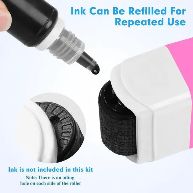 Alt view image 7 of 7 - 2 Pack Identity Theft Protection Roller Stamp, Stamps for Mailing | Protect Your ID Theft Protection Roller Stamp for Mail Address ID Blackout Privacy & Security(Blue and Pink)