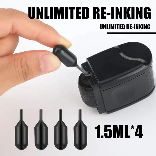 Alt view image 4 of 7 - 2 Pack Identity Protection Roller Stamp 4 Pack Refill Ink,Black | Confidential Privacy Stamp, Information Blocker for ID, Account, Data and Address Security, Prevents Identity Theft Risk