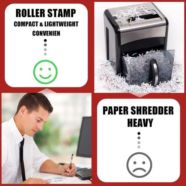 Alt view image 7 of 7 - 2 Pack Identity Protection Roller Stamp 4 Pack Refill Ink,Red | Confidential Privacy Stamp, Information Blocker for ID, Account, Data and Address Security, Prevents Identity Theft Risk