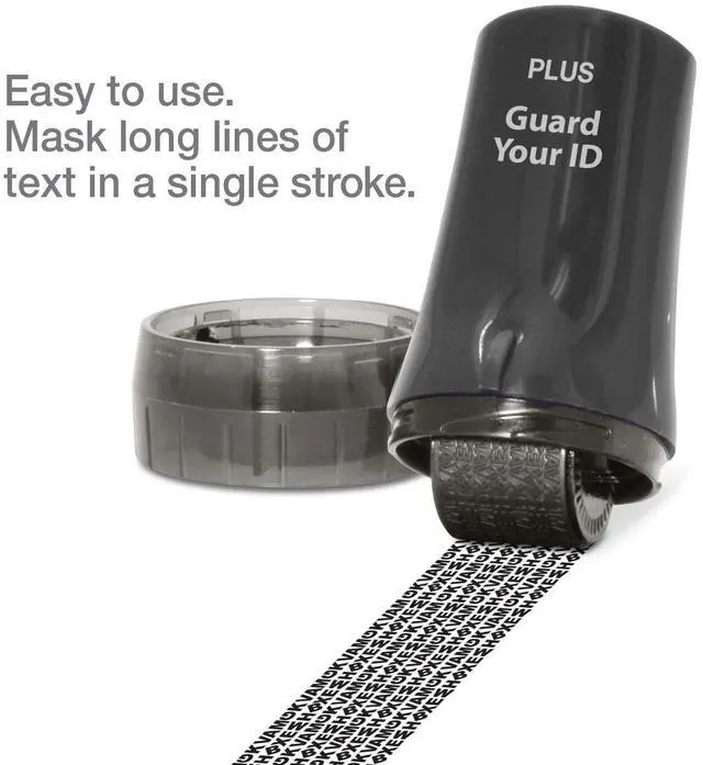 Alt view image 3 of 7 - Guard Your ID Identity Theft Protection Roller Stamp for Mail, Black