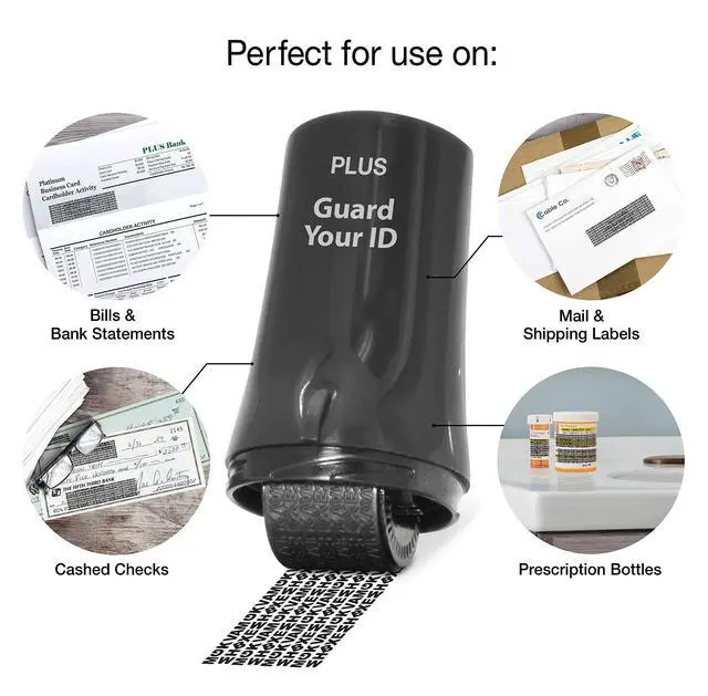 Alt view image 4 of 7 - Guard Your ID Identity Theft Protection Roller Stamp for Mail, Black