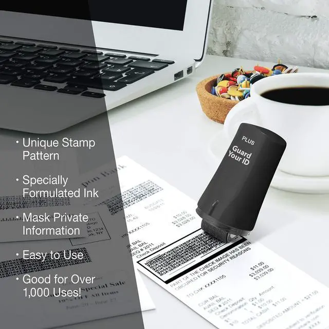 Alt view image 5 of 7 - Guard Your ID Identity Theft Protection Roller Stamp for Mail, Black