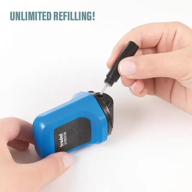Alt view image 4 of 6 - ID Protector Identity Theft Roller Stamp incl. 3 Bonus Refill Inks | Conceal your information in one easy roll; Works on glossy & standard paper; Includes 3 refill inks; Easy Refill