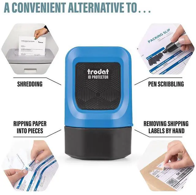 Alt view image 6 of 6 - ID Protector Identity Theft Roller Stamp incl. 3 Bonus Refill Inks | Conceal your information in one easy roll; Works on glossy & standard paper; Includes 3 refill inks; Easy Refill