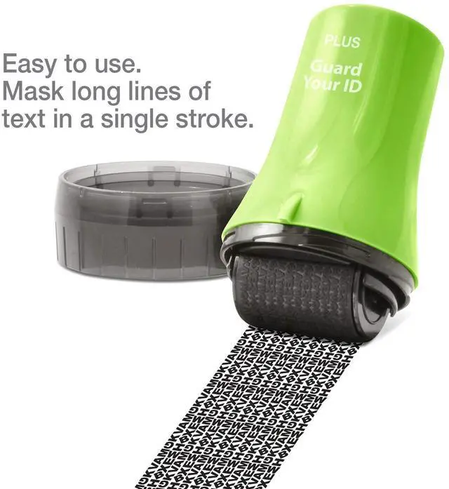 Alt view image 3 of 7 - Guard Your ID Wide Identity Theft Protection Roller Stamp for Mail, Green