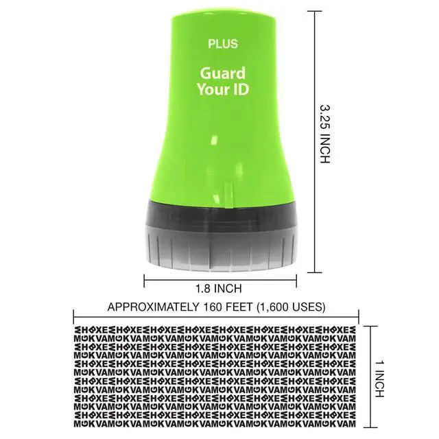 Alt view image 5 of 7 - Guard Your ID Wide Identity Theft Protection Roller Stamp for Mail, Green