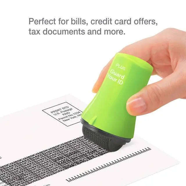 Alt view image 4 of 7 - Guard Your ID Wide Identity Theft Protection Roller Stamp for Mail, Green