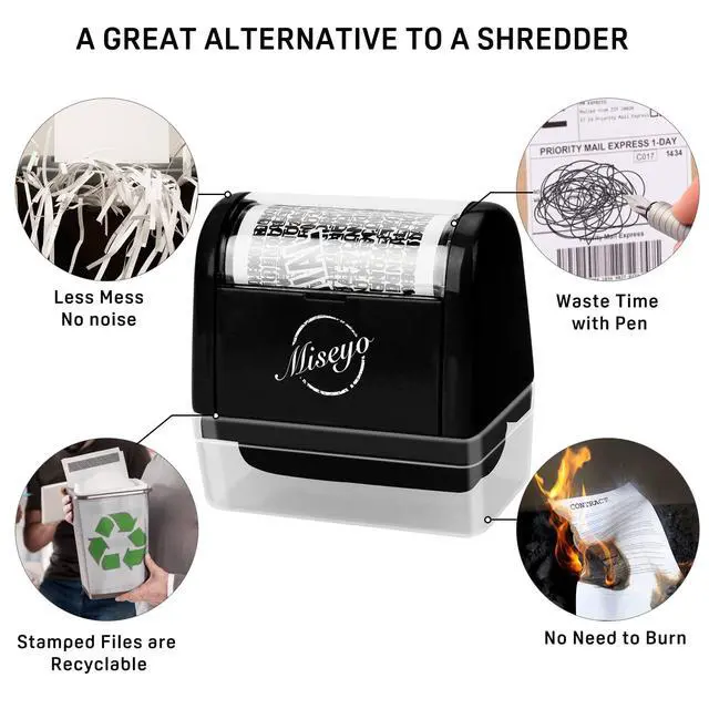 Alt view image 5 of 7 - Identity Theft Protection Roller Stamp Set - Black (3 Refill Ink Included)