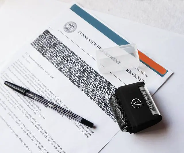 Alt view image 2 of 6 - Identity Theft Protection Roller Stamp for Hiding Sensitive Information, Wide Confidential Stamp with 3 Ink Refill, Security Stamp Roller for Identity Theft Prevention, Classy Black