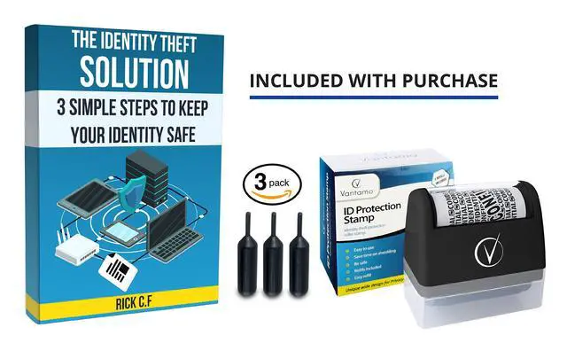 Alt view image 3 of 6 - Identity Theft Protection Roller Stamp for Hiding Sensitive Information, Wide Confidential Stamp with 3 Ink Refill, Security Stamp Roller for Identity Theft Prevention, Classy Black