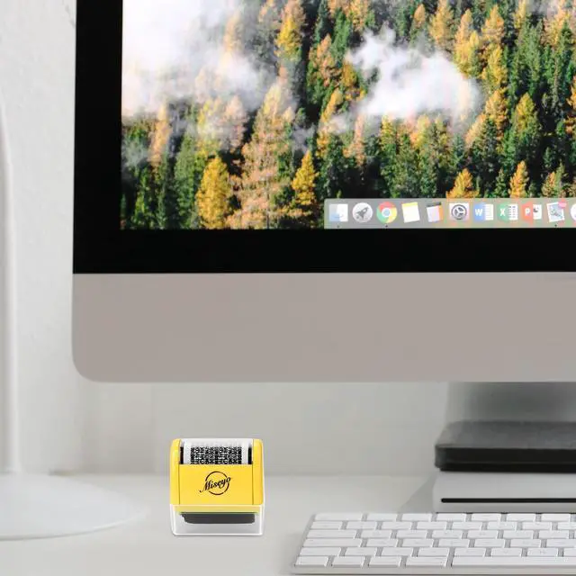 Alt view image 6 of 7 - Wide Identity Theft Protection Roller Stamp Set - Yellow (3 Refill Ink Included)