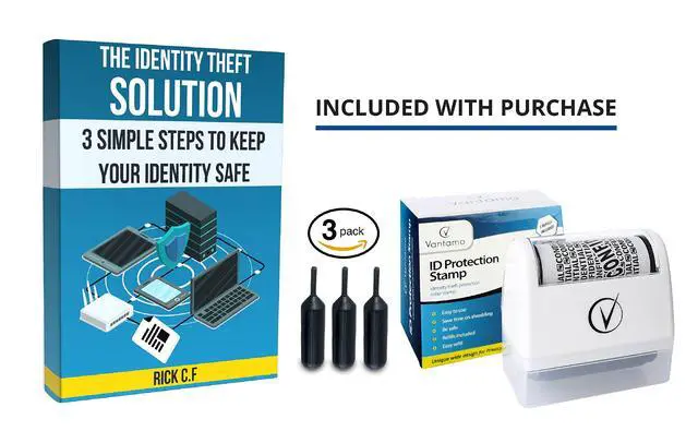 Alt view image 3 of 6 - Identity Theft Protection Roller Stamp for Hiding Sensitive Information, Wide Confidential Stamp with 3 Ink Refill, Security Stamp Roller for Identity Theft Prevention, Classy White