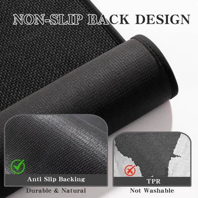 Alt view image 5 of 6 - Bathroom Rugs Mat 24x17, Ultra Thin Non Slip Bath Mat Small Quick Dry Absorbent Bath Mat for Bathroom Floor, (Black, 24"x17")