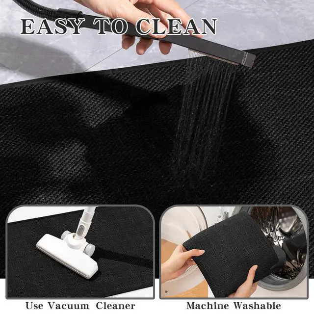 Alt view image 6 of 6 - Bathroom Rugs Mat 24x17, Ultra Thin Non Slip Bath Mat Small Quick Dry Absorbent Bath Mat for Bathroom Floor, (Black, 24"x17")
