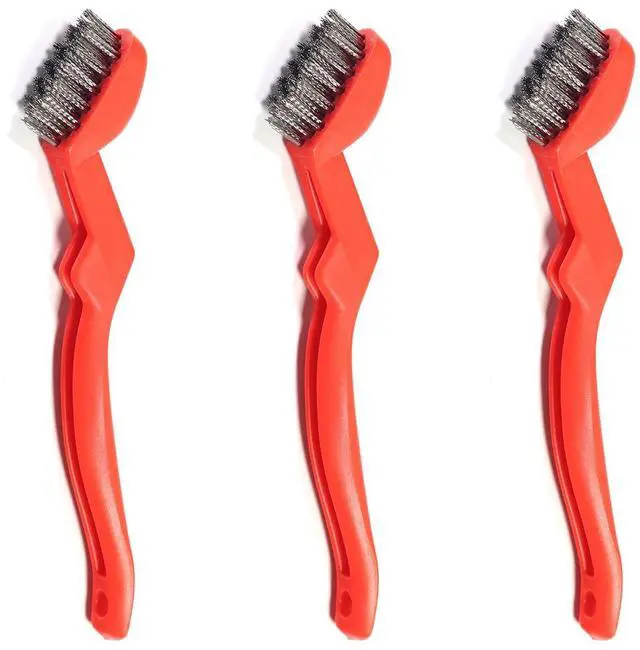 Main image of 3-Pack 7" Stainless Steel Wire Brushes - 40% Denser Than Standard Brushes - for Heavy-Duty Cleaning: Grill Grates, Uncoated Pans, Rust Removal, Deburring & Metal Cleaning