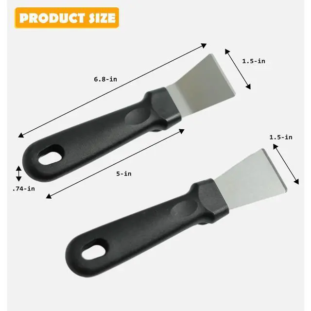 Alt view image 6 of 7 - 3Pcs (2 Heavy Duty Wide Using Stainless Steel Scraper and 3-in-1Kitchen Stove Cleaning Brush), Brass Brush,Wire Brush,Metal Brush,Nylon Brush, Rust Cleaner for Pot, Range Hood Grease Grime Cleaner