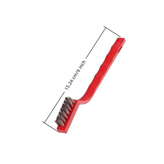 Alt view image 2 of 7 - 5-in-1 Multifunctional Kitchen Cleaning Brush Set, Stainless Steel Scraper Brass Stainless Steel Nylon Mini Brush, Suitable for Stoves, Tile Grouting, Window Tracks, Sinks, Drainage Pipes.