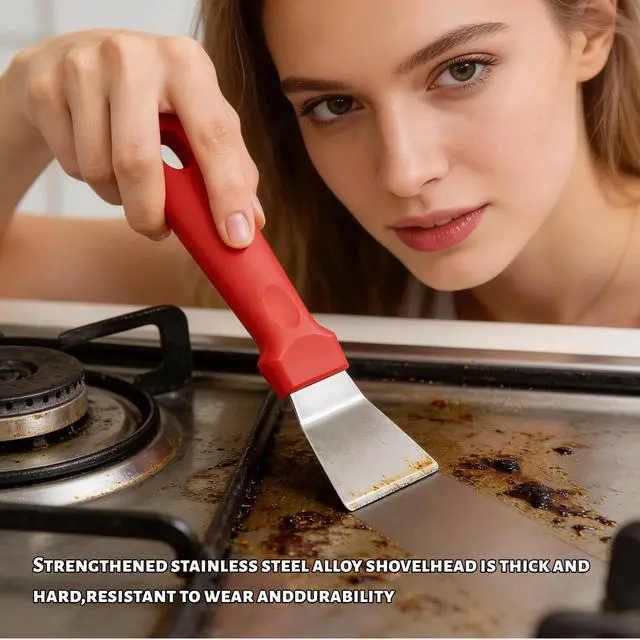 Alt view image 5 of 7 - 5-in-1 Multifunctional Kitchen Cleaning Brush Set, Stainless Steel Scraper Brass Stainless Steel Nylon Mini Brush, Suitable for Stoves, Tile Grouting, Window Tracks, Sinks, Drainage Pipes.