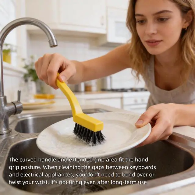 Alt view image 6 of 7 - 5-in-1 Multifunctional Kitchen Cleaning Brush Set, Stainless Steel Scraper Brass Stainless Steel Nylon Mini Brush, Suitable for Stoves, Tile Grouting, Window Tracks, Sinks, Drainage Pipes.