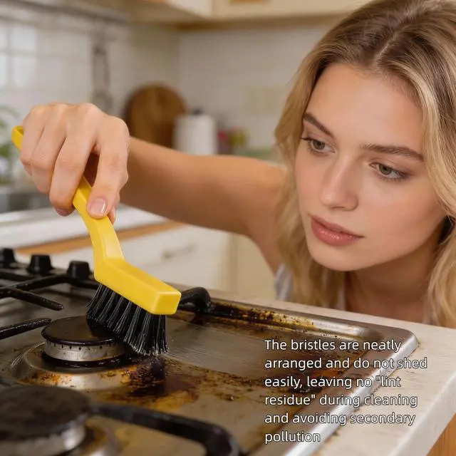 Alt view image 7 of 7 - 5-in-1 Multifunctional Kitchen Cleaning Brush Set, Stainless Steel Scraper Brass Stainless Steel Nylon Mini Brush, Suitable for Stoves, Tile Grouting, Window Tracks, Sinks, Drainage Pipes.