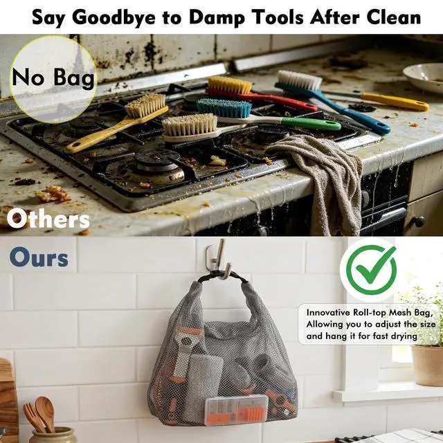 Alt view image 4 of 6 - Glass Cooktop Cleaning Kit,4-in-1 Scraper with 20 Blades, Non-Scratch Dish Brush with Absorbent Cloth&Storage BagStove Top Deep Cleaning Set for Kitchen Ceramic, Halogen, Gas Stove & Glass Surfaces