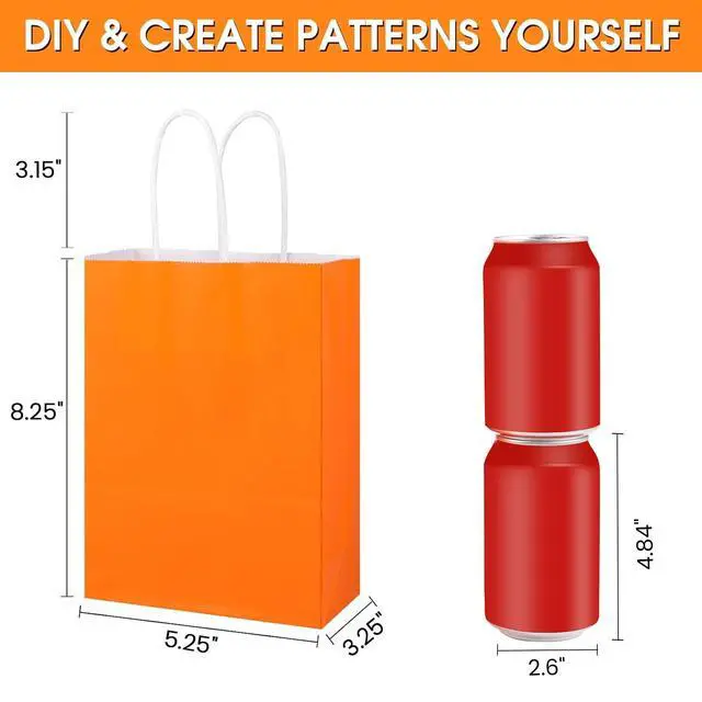 Alt view image 3 of 7 - 32Pcs Paper Gift Bags 5.25x3.25x8.25'' Kraft Paper Party Favor Bags | Bulk Rainbow Goodie Bags Small Gift Bags with Handles for Kids Birthday Baby Shower Crafts Wedding Party Supplies