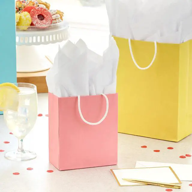 Alt view image 2 of 6 - Recyclable Gift Bags Assorted Sizes (8 Pack) Pastel Colors