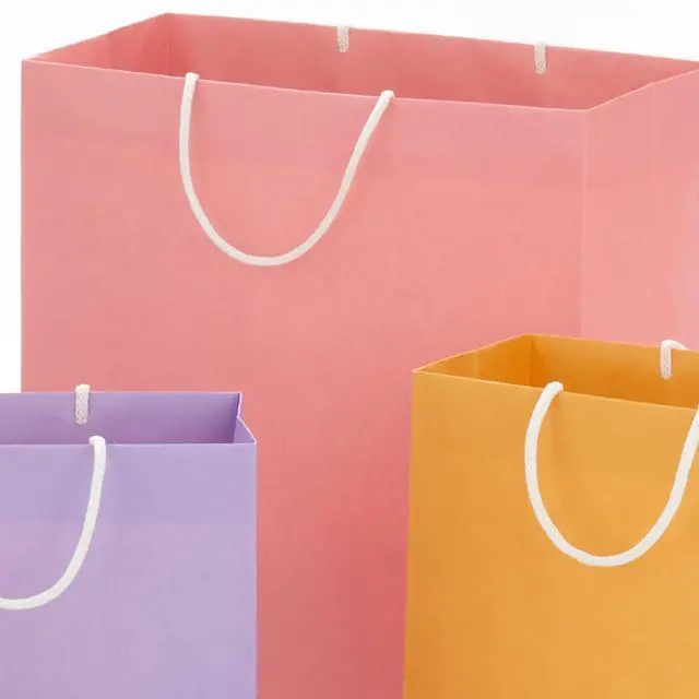 Alt view image 6 of 6 - Recyclable Gift Bags Assorted Sizes (8 Pack) Pastel Colors
