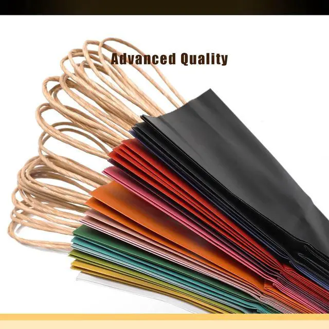 Alt view image 2 of 7 - Medium Size Paper Gift Bags With Handles 10.6"x8.3"x4.3" 16 Solid Colors Party Favor Bags16-Packs