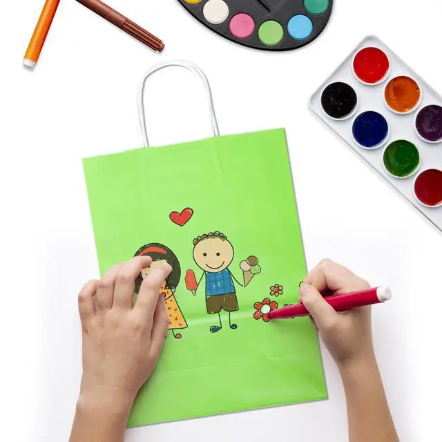 Alt view image 2 of 7 - 32 Pieces Gift Bags with 32 Tissues, 8 Colors Party Favor Bags with Handles, Rainbow Gift Bag for Wedding, Birthday, Party Supplies and Gifts