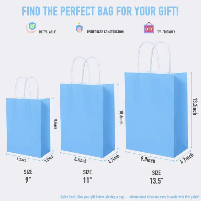 Alt view image 7 of 7 - 32 Pieces Gift Bags with 32 Tissues, 8 Colors Party Favor Bags with Handles, Rainbow Gift Bag for Wedding, Birthday, Party Supplies and Gifts