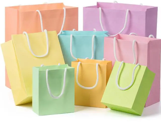 Main image of Paper Gift Bags with Handles, Assorted Sizes, 8 Pack | Paper Bags with Handles, Ideal for Gifts, Weddings, Baby Showers, Birthdays, Shopping, Retail Merchandise, Party Favor