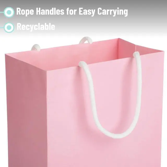 Alt view image 5 of 7 - Paper Gift Bags with Handles, Assorted Sizes, 8 Pack | Paper Bags with Handles, Ideal for Gifts, Weddings, Baby Showers, Birthdays, Shopping, Retail Merchandise, Party Favor
