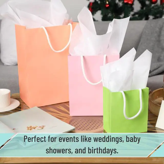 Alt view image 6 of 7 - Paper Gift Bags with Handles, Assorted Sizes, 8 Pack | Paper Bags with Handles, Ideal for Gifts, Weddings, Baby Showers, Birthdays, Shopping, Retail Merchandise, Party Favor