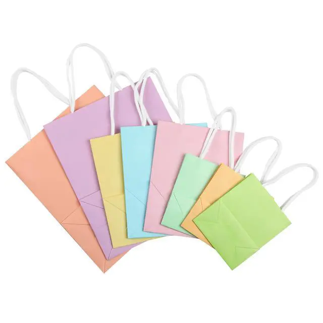 Alt view image 7 of 7 - Paper Gift Bags with Handles, Assorted Sizes, 8 Pack | Paper Bags with Handles, Ideal for Gifts, Weddings, Baby Showers, Birthdays, Shopping, Retail Merchandise, Party Favor