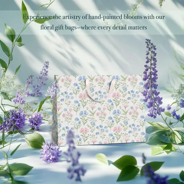 Alt view image 2 of 7 - Gift Bags Set of 2,Large 13" Gift Bag with Tissue Paper,Floral Gift bag Includes Matching Tissue Paper,Card and Envelope,Perfect For Presents of Any Special Occasion