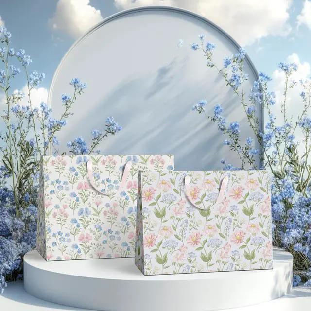 Alt view image 5 of 7 - Gift Bags Set of 2,Large 13" Gift Bag with Tissue Paper,Floral Gift bag Includes Matching Tissue Paper,Card and Envelope,Perfect For Presents of Any Special Occasion